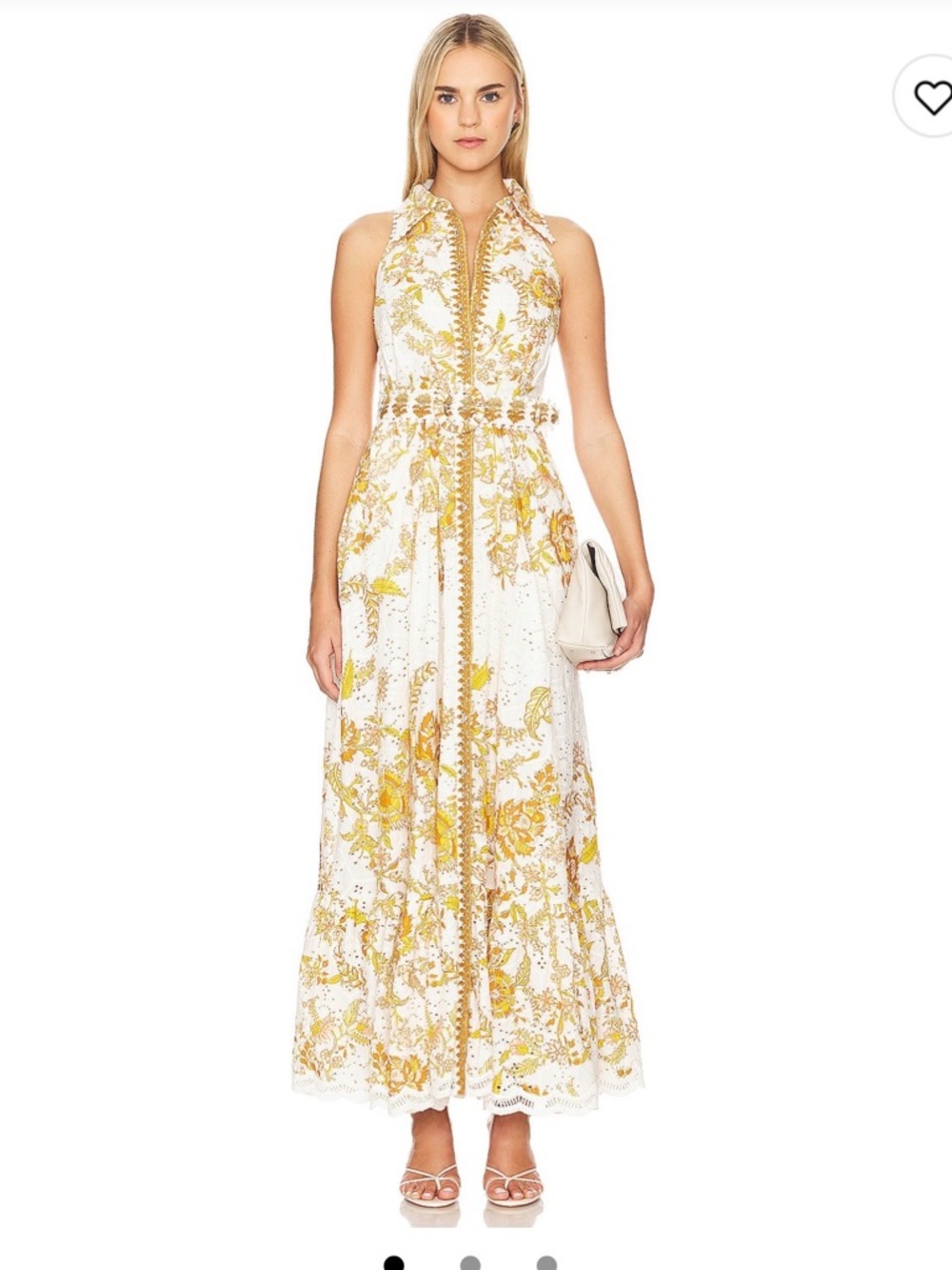 Hemant and Nandita Belted Maxi Dress in Offwhite